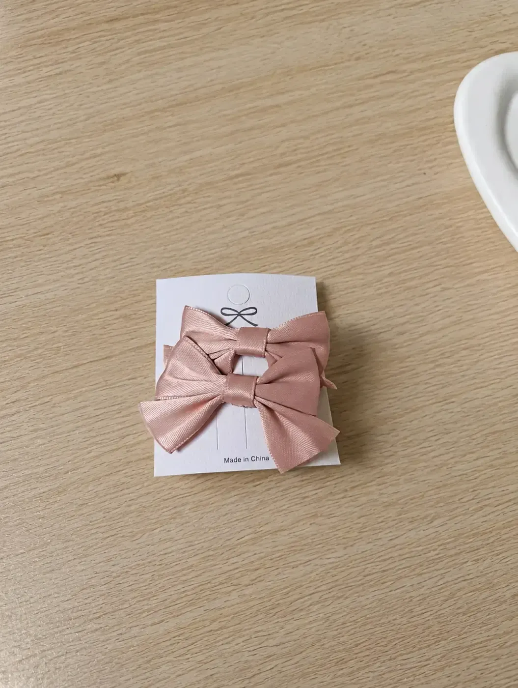 Peach Colour bow shaped Hairpin