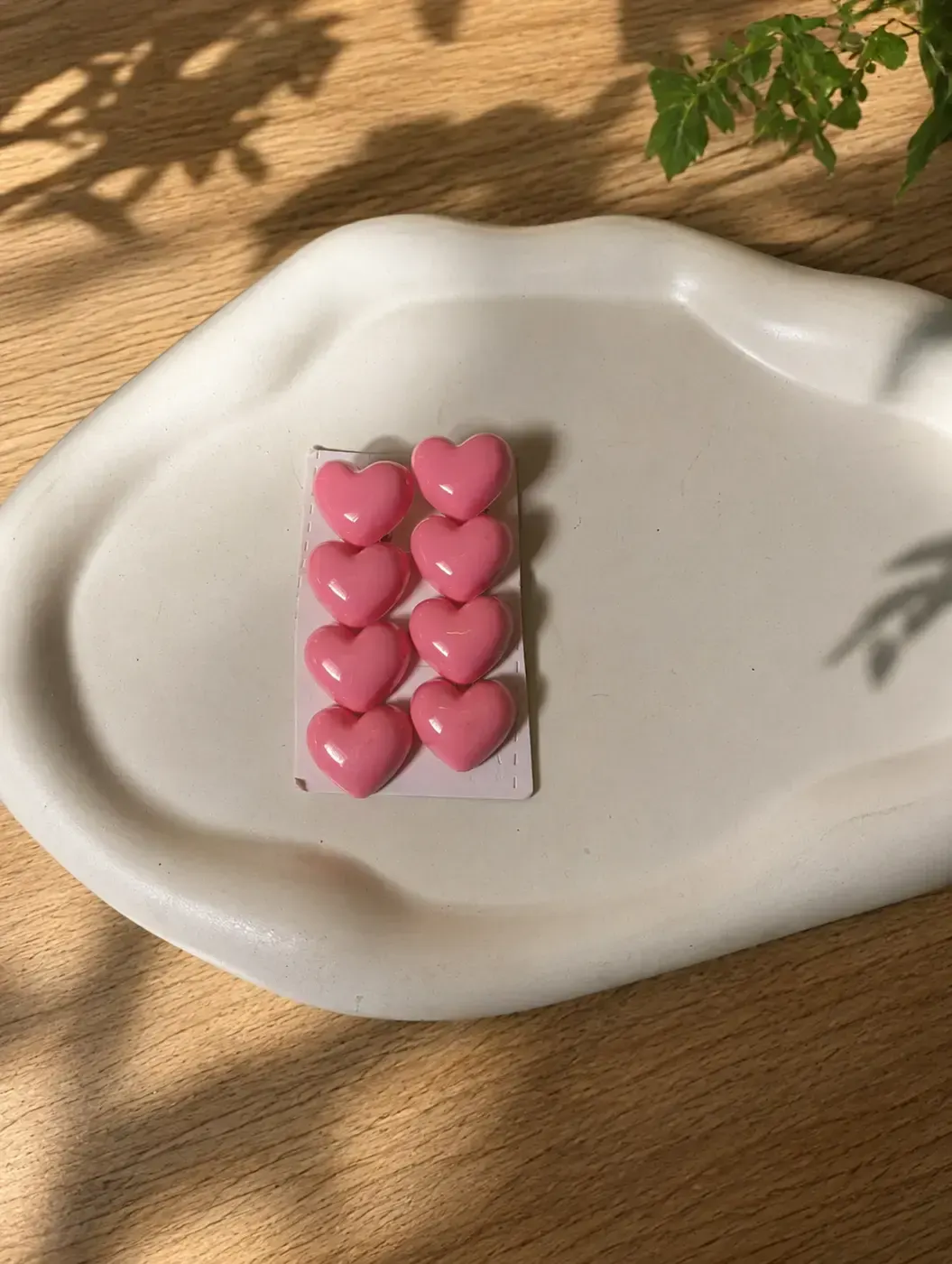 Pink Heart shaped Hairpin set