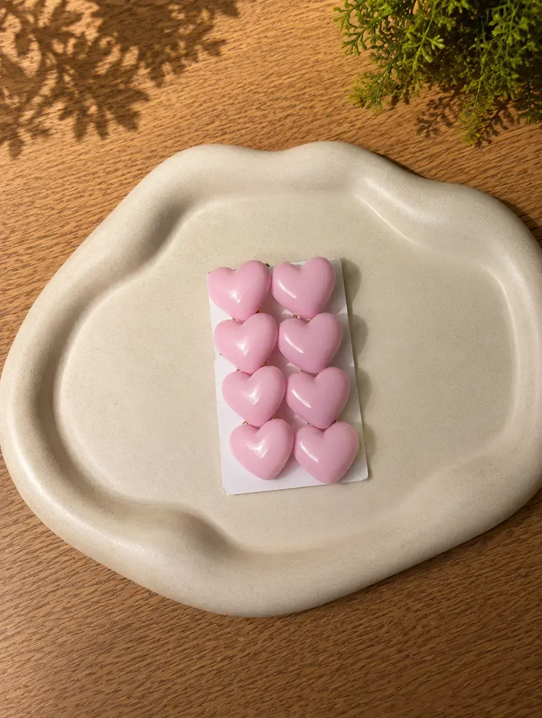 Light Pink Heart shaped Hairpin set