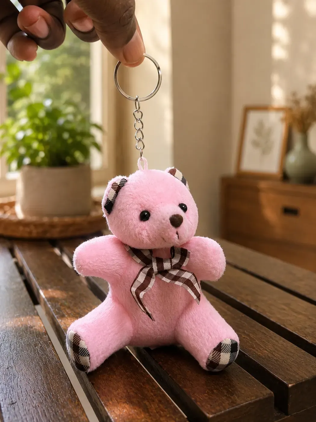 Pink Teddy keychain